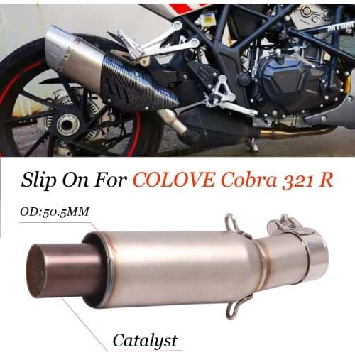 Slip On For COLOVE Cobra 321 R 321R ZF400 500 Motorcycle GP Exhaust Muffler Pipe Middle Connector Link Pipe Tube With Catalyst