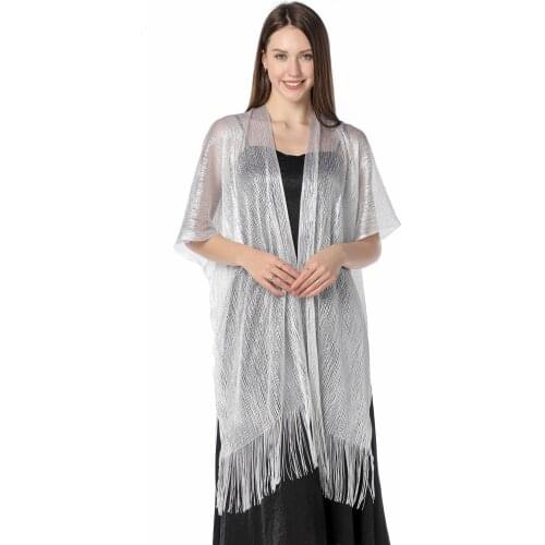 12 Color Women Party Evening Lace Cardigan Female Wedding Shawls Bridal Beach Blouse Elegant Formal Sunscreen Robe with Tassels
