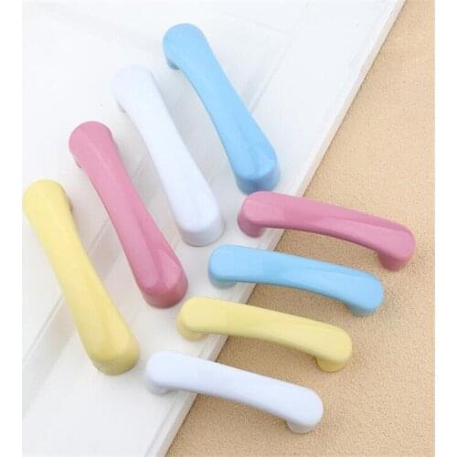 1Pc Childrens Room Wardrobe Drawer Handle Smooth Color Cartoon Ceramic Cabinet Door Knob Handles Tatami Kitchen Cabinet Pulls