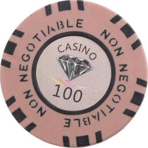 10Pcs Gambling Game Fun Play Casino Poker Chips Worth 100 Light Brown Tokens