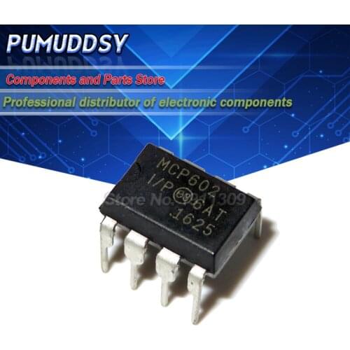 10PCS MCP602-I/P MCP602 DIP8 2.7V to 5.5V Single Supply CMOS Amps IC