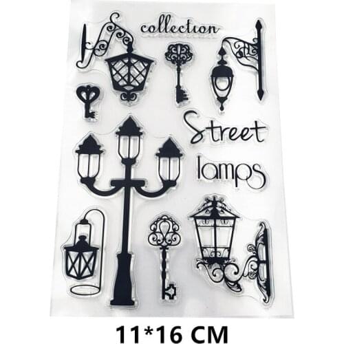 2021 New Street Lamp Clear Stamps DIY Scrapbooking Craft Supplies Rubber Silicon Seals Card Photo Album Hobby ink pad Stamping