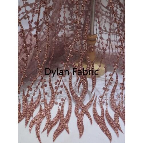 2021 New Embroidery Sequin Fabric Material Sparkly Fabric For Clothsing Party Evening Dress