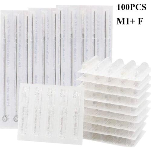 18RL+18RT) Tattoo Needles Tubes Tips Mixed 100PCS Professional Tattoo Needles 18RL & Disposable Plastic Tattoo Tips 18RT Combo