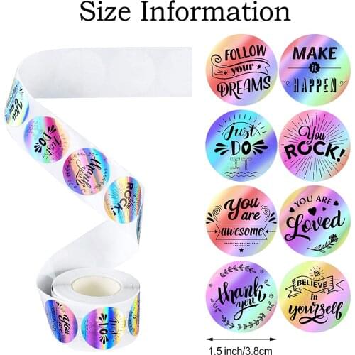 500Pcs Reward Stickers Roll Cute Laser Motivational Stickers Seal Labels for Students Kids toys Classroom Bulletin Board Decor