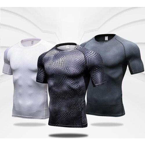Quick Dry Workout Running Shirt Compression Fitness Tops Breathable Jersey Gym T-shirts Clothing Male Sport Shirts Men