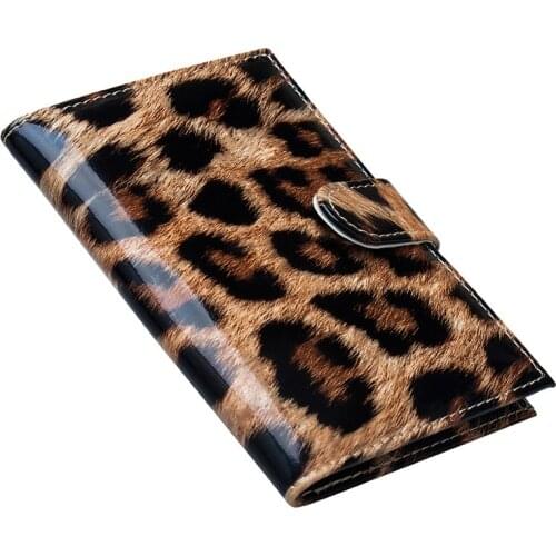 Leopard Print Leather Travel Passport Cover Universal Size Passport Holder Case Passport Organizer Case 4 Colors
