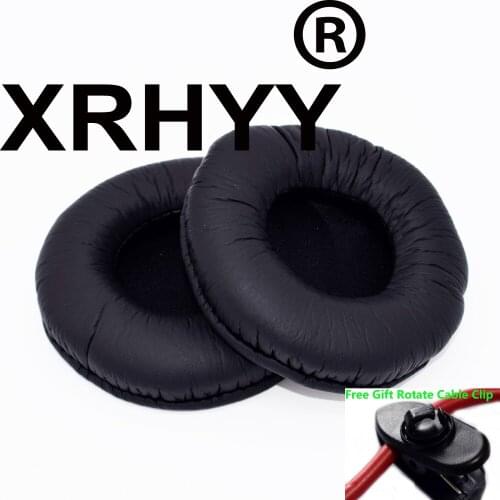 XRHYY Black Replacement Earpad Ear Pads Cushions For Sennheiser HD205 HD205II, HD215 HD225 Headphones + Free Rotate Cable Clip