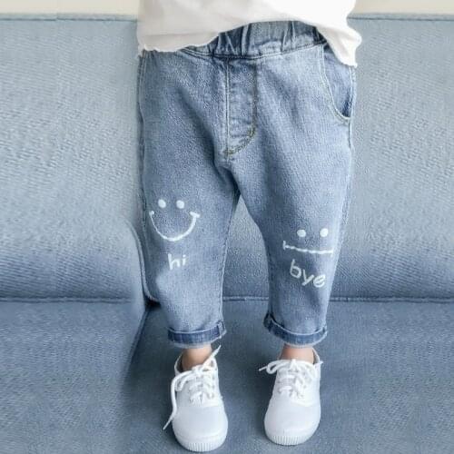 Spring Baby Girls Jeans Kids Clothes Cotton Loose Comfortable Long Denim Pants Elasticated Waist Casual Jeans For Girls 3-7Y