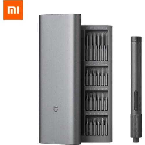 Xiaomi Mijia Electrical Precision Screwdriver Kit Metal Gear Box Strong Magneto Magnetic Aluminum Case Box 24 S2 Type-C Charging