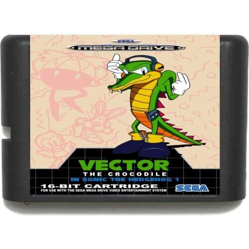 Sonic Vector 16 bit MD Game Card For 16 bit Sega MegaDrive Genesis game console
