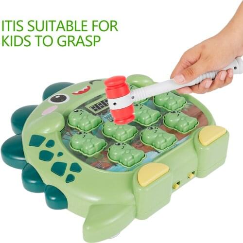 Interactive Whack a Dinosaur Game Hammering Pounding Toys with 2 Hammers Whack with Sound and Light Fun Toy for Kids Fun Gift