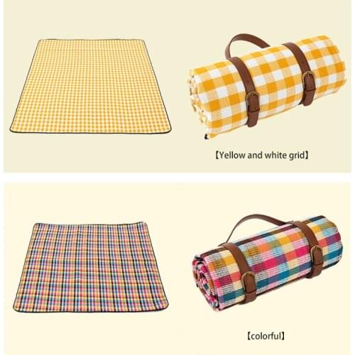 Picnic Mat Thick Leather Straps Foldable Waterproof Outdoor Excursion Camping Damp Proof Mat Picnic Cloth Camping Hiking