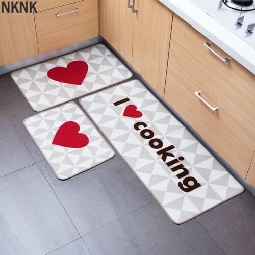 Floor Mats I Love Cooking Printed Kitchen Carpets House Doormats for Living Room Anti-Slip Absorbent Tapete Rug Home