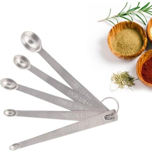 Kitchen Baking Household Tool 304 Stainless Steel Coffee Milk Powder Weighing Measuring Spoon 5pc/set