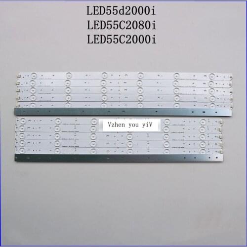 12pcs/set 6a+6b New hi quality strip for changhong 55inch LED55d200i LED55C2080i LED55C200i Backlight strip aluminum &copper