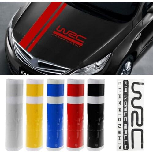 Mayitr 1pc 110*15cm W-RC Stripe Racing Sports Sticker 4 Colors Graphic Car Hood Cover Vinyl Decal for Car Exterior Parts