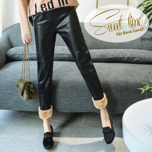 Fashion Womens Leggings Sexy Casual Cashmere Pu Leather Winter Leg Warmer Leggins Pants Trousers Womans Leggings