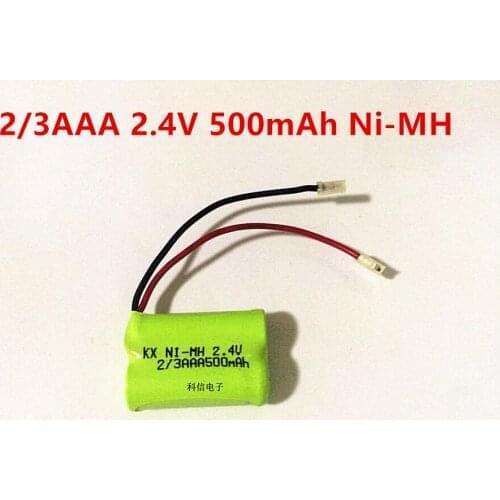 Ni-MH 2/3AAA 2.4V 500mAh 2/3 AAA Rechargeable NiMH Battery Pack With Plugs For RC Toys Cordless Phone