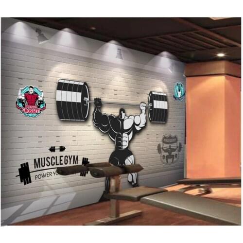 Custom photo wallpaper for walls 3 d wallpaper murals 3D gym mural weightlifting sports tooling background wall papers