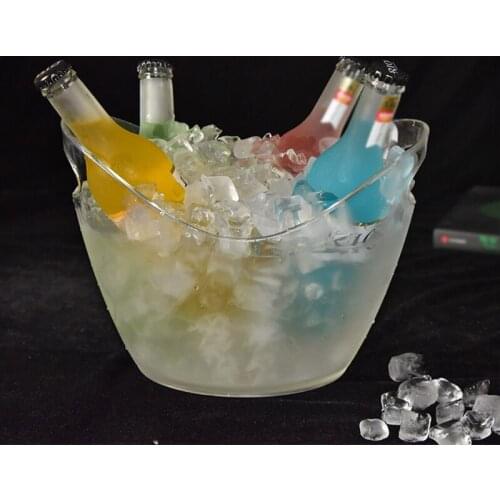 Transparent 4L Plastic Ice Bucket Bar Ingot Shape Wine Trough Water Entertainment Stand Wine Holder Glass Wine Bottle