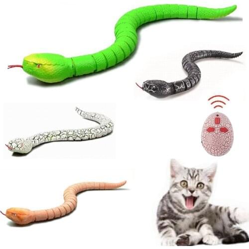 RC Remote Control Snake Toy For Cat Kitten Egg-shaped Controller Rattlesnake Interactive Snake Cat Teaser Play Toy Game Pet Kid