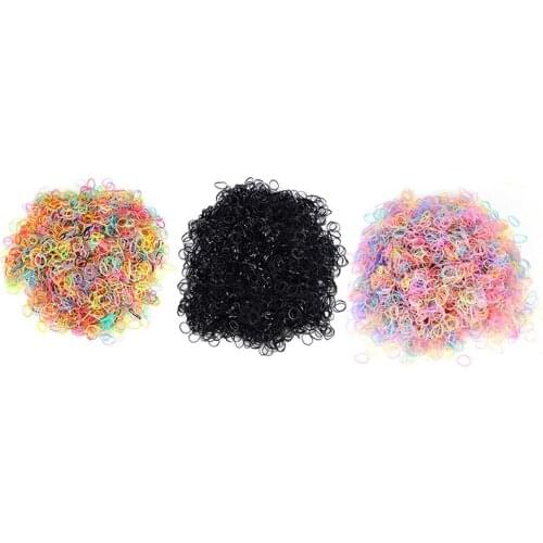 3000pcs/bag Baby TPU Hair Holders Rubber Bands Elastics Girls Tie Gum Stationery Holder Band Loop School Office Supplies