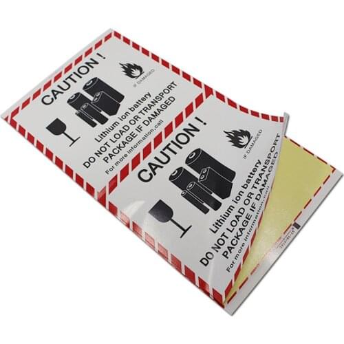 Retail 200Pcs/Lot Self Adhesive Lithium Ion Battery Caution Sticker Security Warning Self-Adhesive Label Device Reminder Sticker