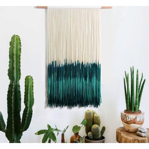 Nordic Style Hand Woven dyed Tapestry Cotton Thread Wall Geometric Tapestry Background Hanging Cloth Room Decoration Painting