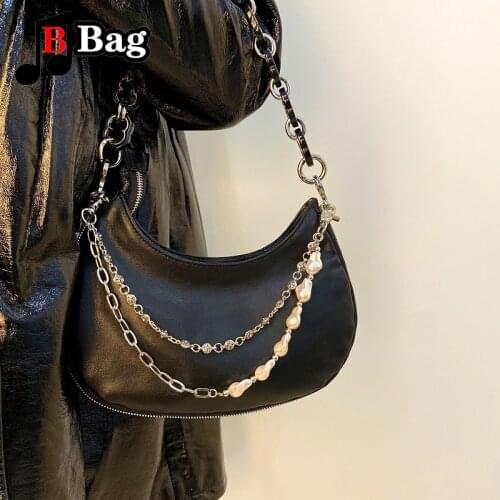 Retro trendy messenger bag chain womens Metal Pendant Bag versatile chain pearl shoulder bag chain DIY Decorative Accessories