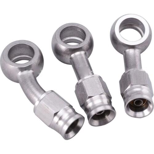 Universal AN3 10mm Stainless Steel Engine Hydraulic Brake Hose Fitting Ends Adapter Fuel Pipe Joint for Car Auto Motorcycle LX0E