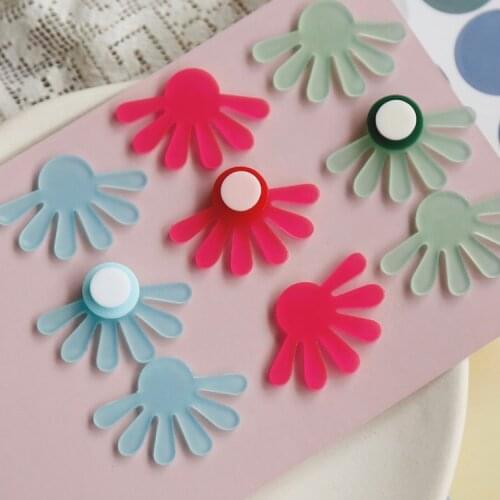 Fan-Shaped Jelly Taiyanghua Style Resin Cutting Disc Design Japanese DIY Handmade Earrings Material Accessories 4pcs
