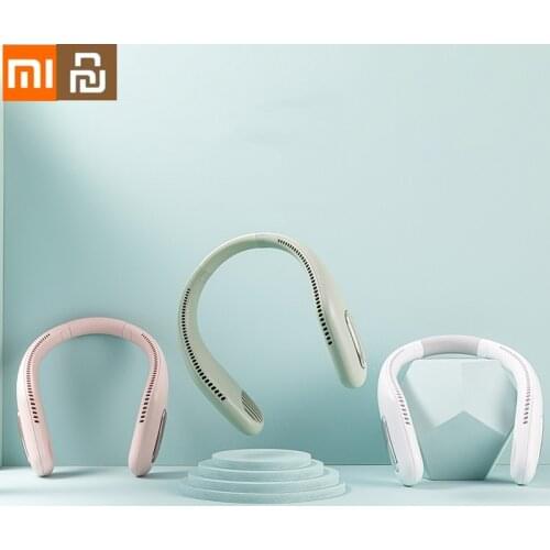 Xiaomi Youpin Hanging Neck Fan Portable Cooling Fan USB Leafless 360 Degree Neckband Fan 78 Surround Air Outlets Rechargeable