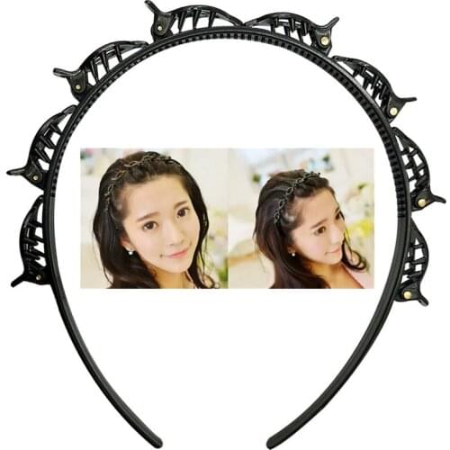 1PC DIY Black Brown Braider Hair Clip Burst Pin Hairdo Bring Hair Hoop Multi-storey Wisp Air Weave Head Hoop Styling Tools