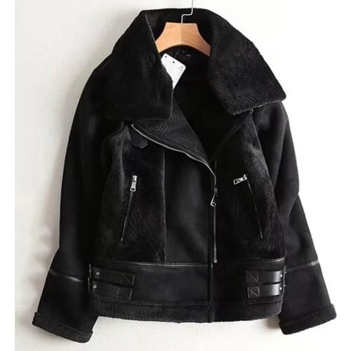 Vintage Style Women Automotive Fur Coat Streetwear Brand Clothing Woman Winter Spring Fur Leather Jackets Overcoat New 2020 A422