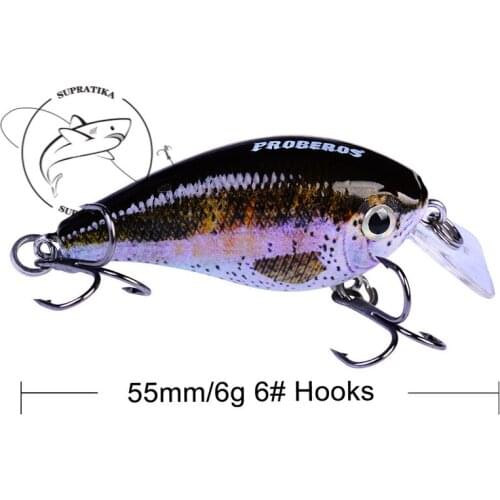 3D Eyes Anti-Corrosion Bionic Fishing Lure Hard Bait Artificial Crank 56mm/6.1g Freshwater High Quality Plastic Fishing Bait