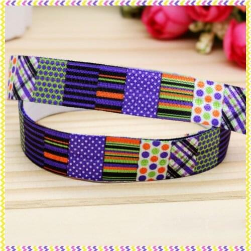 5/8'' Free shipping Fold Elastic FOE halloween printed headband headwear hairband diy decoration wholesale OEM P4368