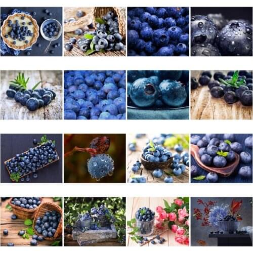 5D DIY Diamond Embroidery Blueberry Diamond Painting Full Square Rhinestone Mosaic Sticker Kitchen Decoration Fruit Cross Stitch