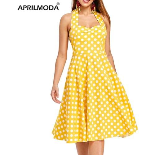 5XL 4XL 3XL Plus Size Autumn Women Retro Dress 50s 60s Vintage Rockabilly Swing Feminino Vestidos V Neck Halter Midi Dresses