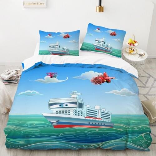 Car Cartoon Kids Bedding set for children baby girls Duvet cover set pillow case Bed linens Quilt cover 240x220 140x200 sea