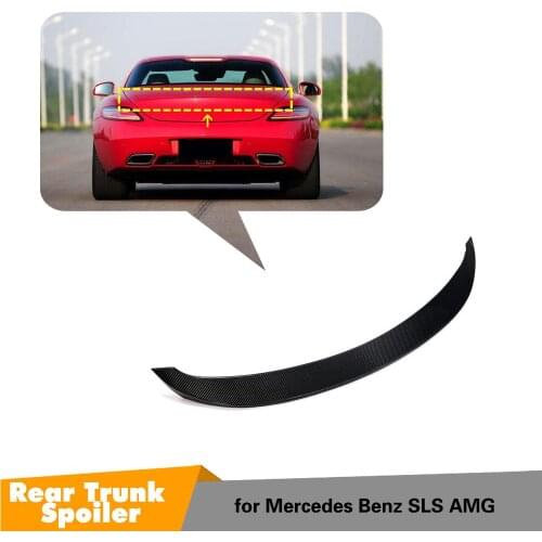 Car Rear Trunk Boot Lip Wing Spoiler for Mercedes-Benz SLS Class SLS63 AMG 2010-2014 Rear Trunk Spoiler Wing Lid Carbon Fiber