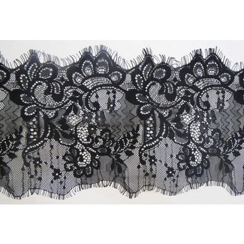 FREE SHIPPING superb 22cm wide 3 yards per length non-elastic eyelash lace trim , XERY0112D