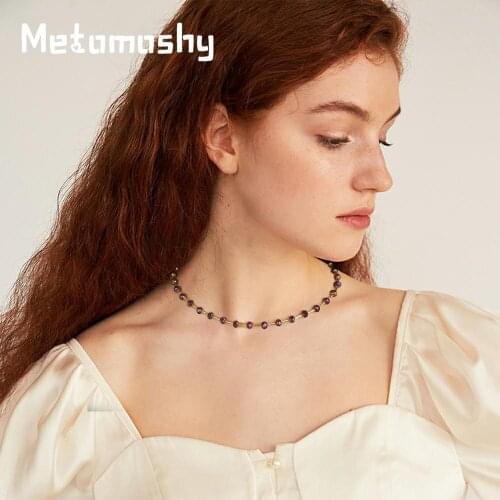 Bohemian Choker Necklace Cystal Beads Chain Necklaces Geometric Statement Beaded Cable Ball Chokers Women Bling Party Jewelry