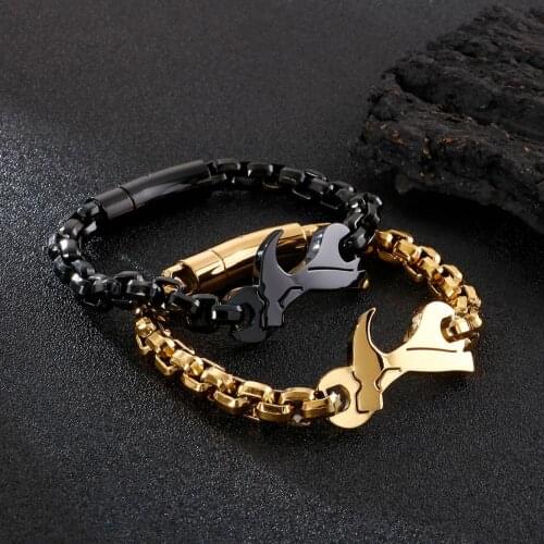 8mm Width Men Punk Square Pearl Power Hammer Tool Jewelry Male Wrist Bracelet Classic 2020 New Bracelet For Him or Best Friends
