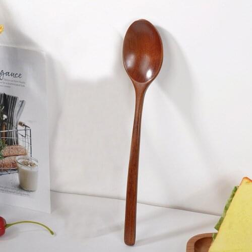Wood Spoon Fork Bamboo Kitchen Cooking Dining Soup Tea Honey Coffee Utensil Tools Soup-teaspoon Tableware Kitchen Accessories