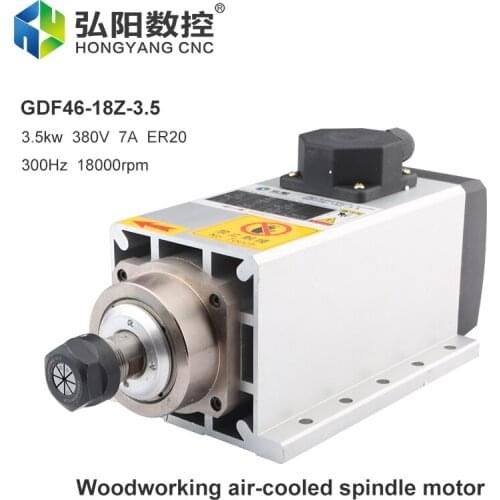 3.5kw Air-Cooled Spindle Motor 220V 380V ER20 Chuck 300Hz Three-Phase Motor 4 Ceramic Bearings For CNC Engraving Milling