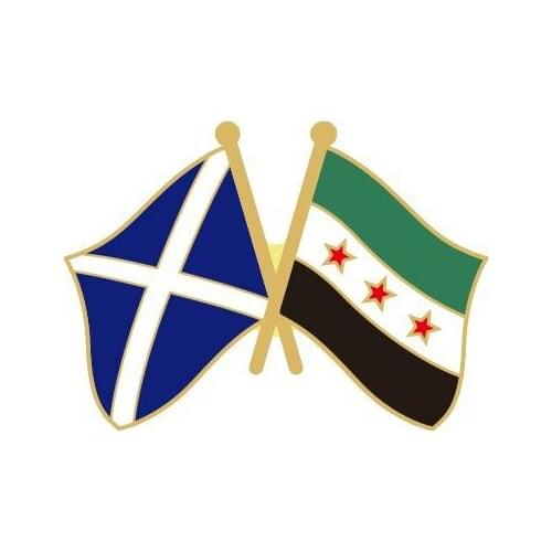 Scotland & Syria Flag Badge Flag Brooch National Flag Lapel Pin International Travel Pins