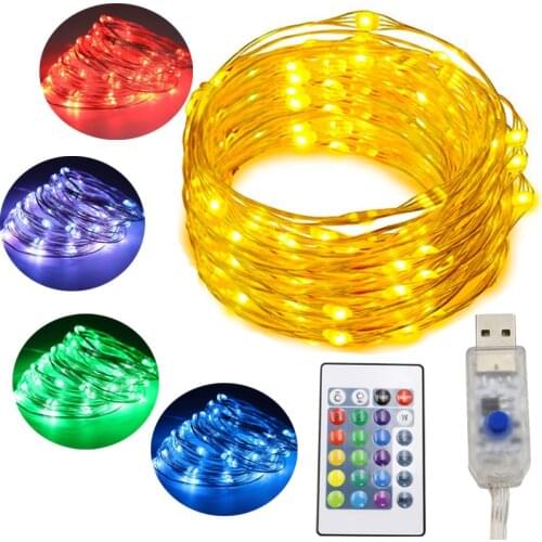Fariy String Light USB Battery case 10m Remote Control 16Color Garland Lamp Christmas Wedding Decoration Home outdoor Lighting