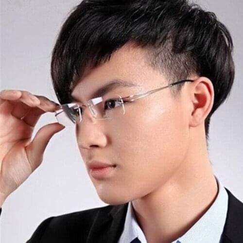 Flexible Rimless Eyeglass Frames Myopia Rx able Men Women Glasses