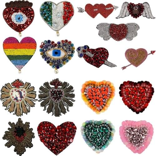 Eyes Heart Wing Sword Arrow Beading Patches Embroidery Applique Sequin Badge Garment Decorated Sewing Accessories TH601